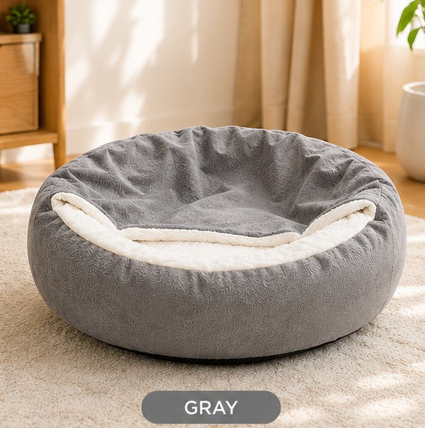 DozyPaws Soft Plush Two-in-One Pet Bed