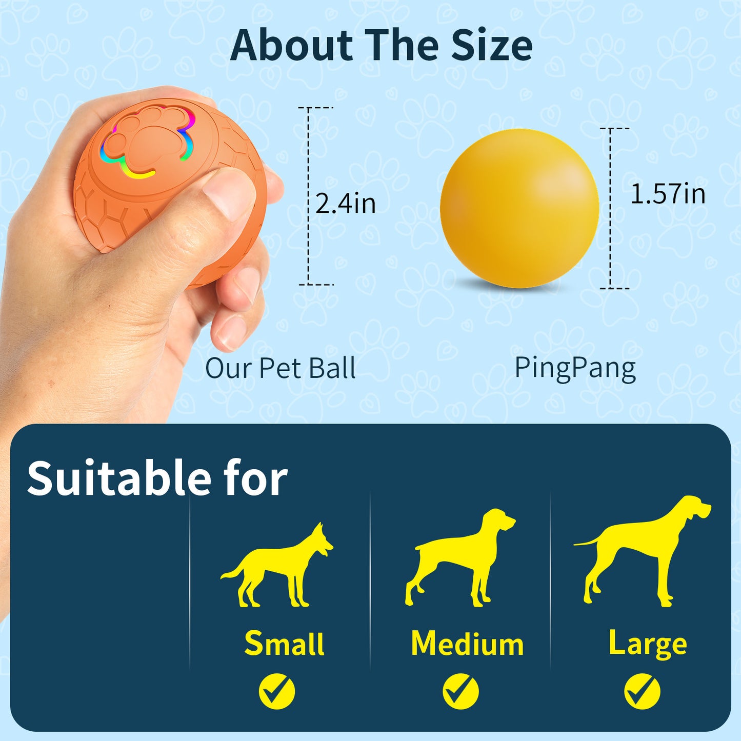 DozyPaws Rechargeable LED Toy Ball