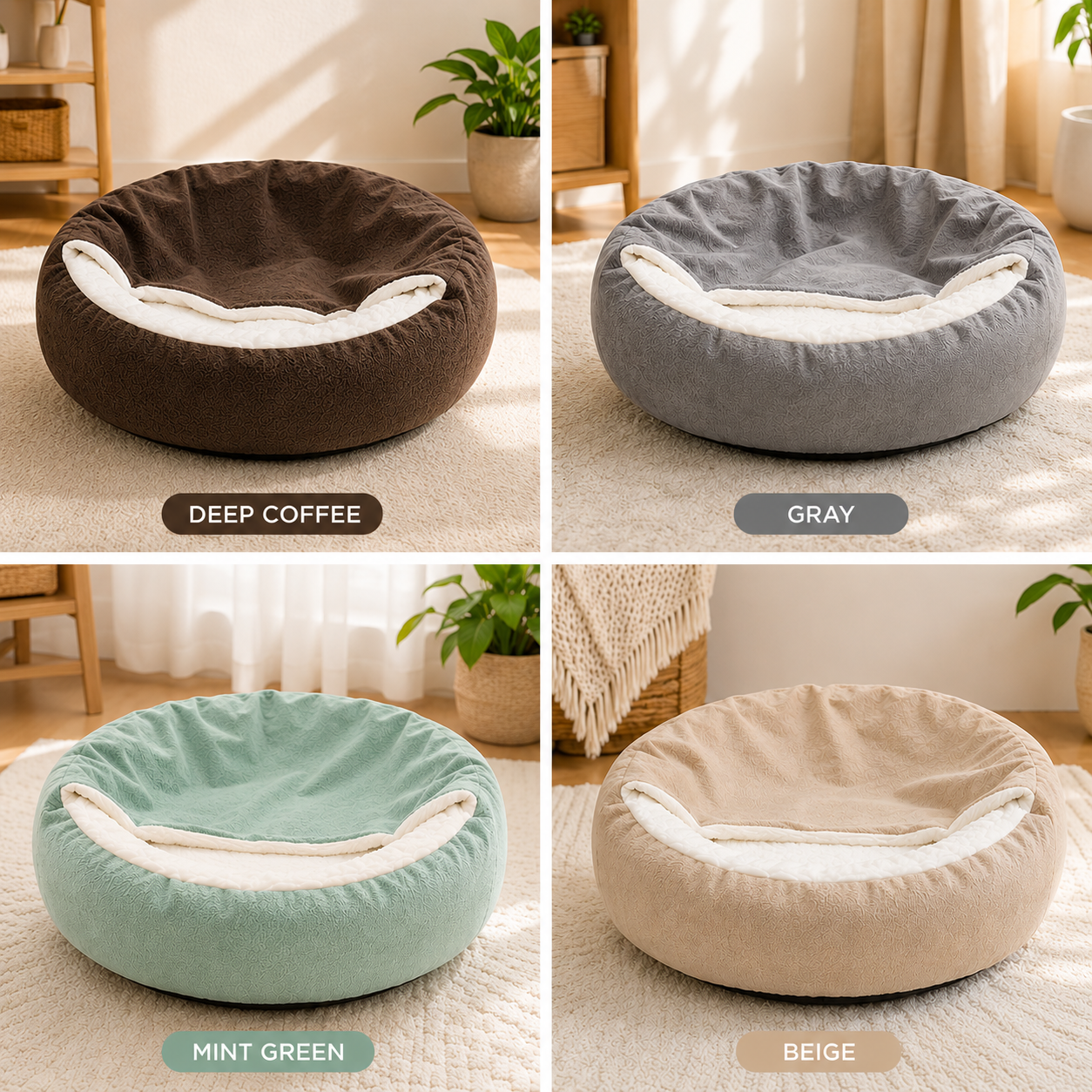DozyPaws Soft Plush Two-in-One Pet Bed